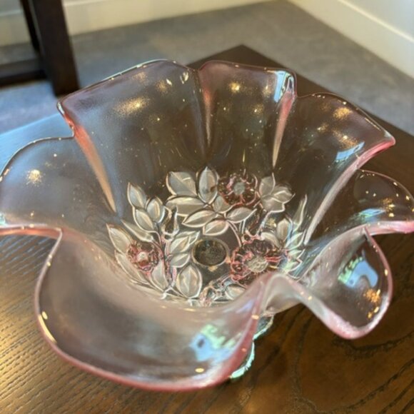 Vintage Folded Glass Pedestal Dish - Picture 3 of 3